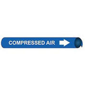Pipe Marker - Precoiled and Strap-on - Compressed Air, Blue, For Pipe 3/4" - 1",8"W