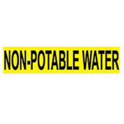 Pipe Marker - Pressure-Sensitive - Non-Potable Water, Pack Of 25, Yellow, For Pipe Over 1-1/8",7"W