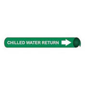 Pipe Marker - Precoiled and Strap-on - Chilled Water Return, Green, For Pipe 6" - 8",12"W
