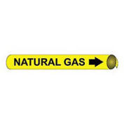 Pipe Marker - Precoiled and Strap-on - Natural Gas, Yellow, For Pipe 4-5/8" - 5-7/8",12"W