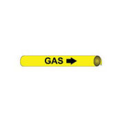 Pipe Marker - Precoiled and Strap-on - Gas, Yellow, For Pipe 8" - 10",24"W
