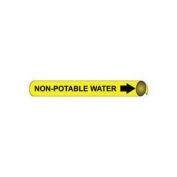 Pipe Marker - Precoiled and Strap-on - Non-Potable Water, Yellow, For Pipe 4-5/8" - 5-7/8",12"W