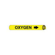 Pipe Marker - Precoiled and Strap-on - Oxygen, Yellow, For Pipe 4-5/8" - 5-7/8",12"W