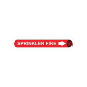Pipe Marker - Precoiled and Strap-on - Sprinkler Fire, Red, For Pipe 6" - 8",12"W