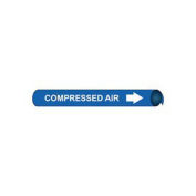 Pipe Marker - Precoiled and Strap-on - Compressed Air, Blue, For Pipe 8" - 10",24"W