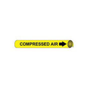 Pipe Marker - Precoiled and Strap-on - Compressed Air, Yellow, For Pipe 8" - 10",24"W