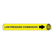 Pipe Marker - Precoiled and Strap-on - Low Pressure Condensate, YLW, For Pipe 3-3/8" - 4-1/2",12"W