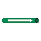 Pipe Marker - Precoiled and Strap-on - Direction Arrow, Green, For Pipe 8" - 10",24"W