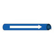 Pipe Marker - Precoiled and Strap-on - Direction Arrow, Blue, For Pipe Over 10",32"W