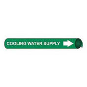 Pipe Marker - Precoiled and Strap-on - Cooling Water Supply, Green, For Pipe Over 10",32"W