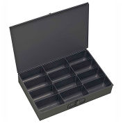 DURHAM Compartment Box - 18x12x3" - (12) Compartments - With Fixed Dividers - Pkg Qty 4