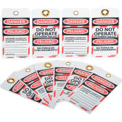 NMC SPLOTAG14 Bilingual Lockout Tags - Do Not Operate Equipment Tag-Out