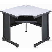 36"W Corner Desk - Gray Finish Top