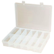 Durham Small Plastic Compartment Box SP12-CLEAR - 12 Compartments 10-13/16"L x 6-3/4"W x 1-3/4"H - Pkg Qty 10