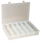 Durham Small Plastic Compartment Box SP6-CLEAR - 6 Compartment 10-13/16"L x 6-3/4"W x 1-3/4"H - Pkg Qty 10