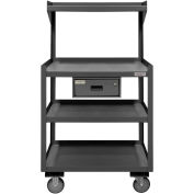 Portable Shop Desk w/ Drawer, 4 Shelves, 24"W x 20"D x 54"H, Gray