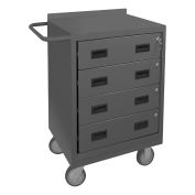 Durham Mfg. Mobile Drawer Bench, 4 Drawers, 24"W x 18"D x 36-1/2"H, Gray