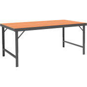 Durham Extra Long Assembly Workbench, 96 x 30", Folding Leg, Hardboard Square Edge