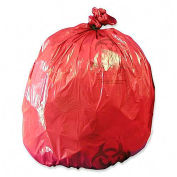 Medegen Red Biohazard Waste Disposable Bags, 1.2 mil, 10 Gallon, 24" x 24", 50/Box