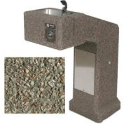 ADA Accessible, Gray Limestone, Concrete Outdoor Drinking Fountain
