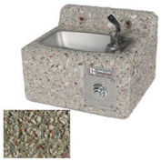 Concrete Outdoor Wall-Mount, Drinking Fountain Accessible, Gray Limestone, Freeze Resistant