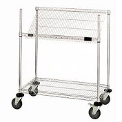 Global Industrial Easy Access Slant Shelf Chrome Wire Cart 36"L x 18"W x 40"H