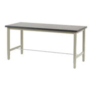 Global Industrial 60" x 36" Adjustable Height Workbench Square Tube Leg, Phenolic Safety Edge, Tan