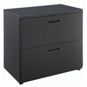 2 Drawer 30"W Lateral File Cabinet, Black