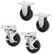 Americraft Set of (4) 5" Plate Casters 2 With Brake for Man Coolers
