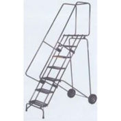 Ballymore SSFAWL-9G 9 Step 16"W Stainless Steel Fold and Store Rolling Ladder, Serrated Grating