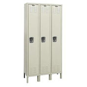 HALLOWELL 1-Tier Galvanite Corrosion-Resistant Locker - 12x15x72" Opening - 3 Lockers Wide - Set-Up