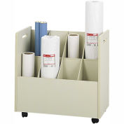 Safco 3045 Mobile Roll File, 8 Compartment