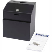 Safco 4232BL Suggestion Box, Steel, Black, 7"W x 6"D x 8-1/2"H