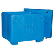 Bonar Plastics Polar Chest Dry Ice Storage Container w/ Lid, 49"L x 43"W x 43"H, Blue, Polyethylene