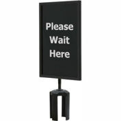 Queueway 7"x11" 1/4" Acrylic Sign, Black, Please Wait Here (Single Side)