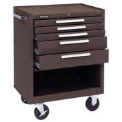 27" 5-Drawer Roller Cabinet w/ Ball Bearing Slides - Brown