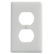 Bryant Duplex Plate, 1-Gang, Standard, White Nylon