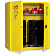 EAGLE Vertical Drum Cabinet For Flammable Hazardous Waste - 58x31x65" - 2 Drums - Manual-Close Doors