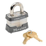 Master Lock® No. 3KA Laminated Padlock - 3/4" Shackle - Keyed Alike - Pkg Qty 6