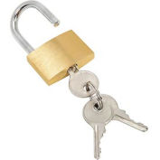 Global Industrial Brass Padlock With 3 Keys - Keyed Differently