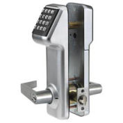 Electronic Combination Access Cylindrical Lock Interchangeable Core 160 Codes, Satin Chrome