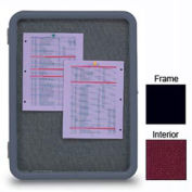 United Visual Products 24"W x 36"H Image Enclosed Burgundy Fabricboard with Black Frame