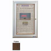 United Visual Products 19"W x 28"H Restroom Board with Walnut Stained Oak Frame