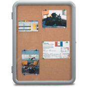 United Visual Products 24"W x 36"H Image Enclosed Corkboard with Gray Frame