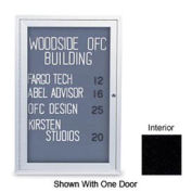 United Visual Products 42"W x 32"H 2-Door Indoor Enclosed Black Easy Tack Board with Satin Frame
