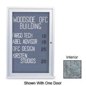 United Visual Products 48" x 36" 2-Door Indoor Enclosed Marble Easy Tack Board with Satin Frame