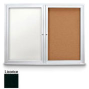 United Visual Products 42"W x 32"H Outdoor Combo Board w/Licorice Vinyl Letterboard & Corkboard