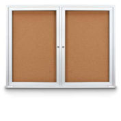 United Visual Products 48"W x 36"H Outdoor Combo Board w/Two Corkboards