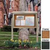 United Visual Products 45"W x 30"H Letter Board Top-Hinged Single Door Message Center w/Cedar Frame