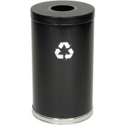 Witt Industries 18RT-1H-BK Steel Recycling Container, Black, 18"Dia x 33"H